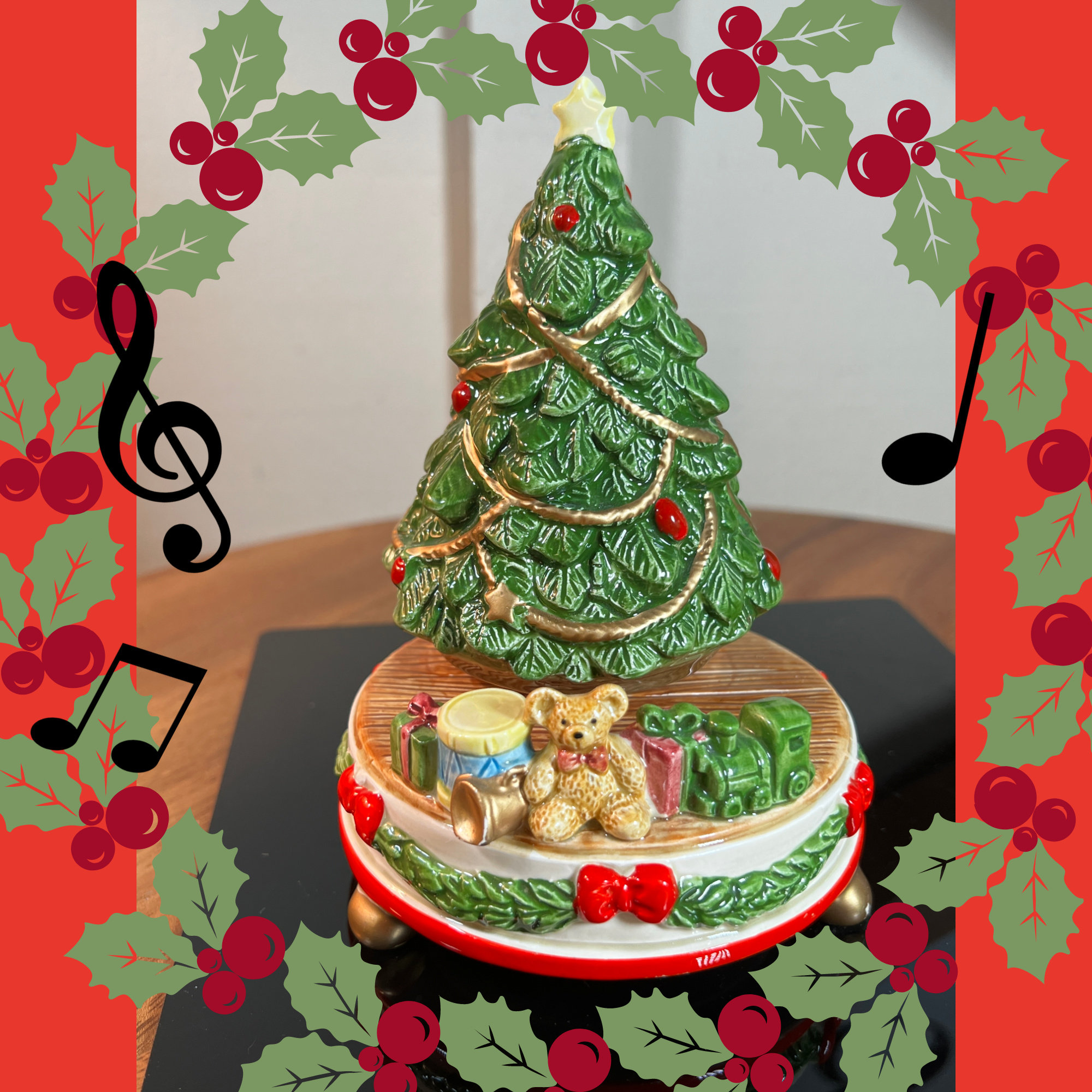 Musical Christmas Tree, With Motion, Ceramic, Plays 
