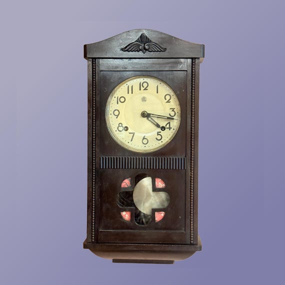 愛知時計製　機械式　掛時計　ウォールクロック　機械式時計　古時計　アナログ 愛知時計製 機械式 掛時計 ウォールクロック 機械式時計 古時計