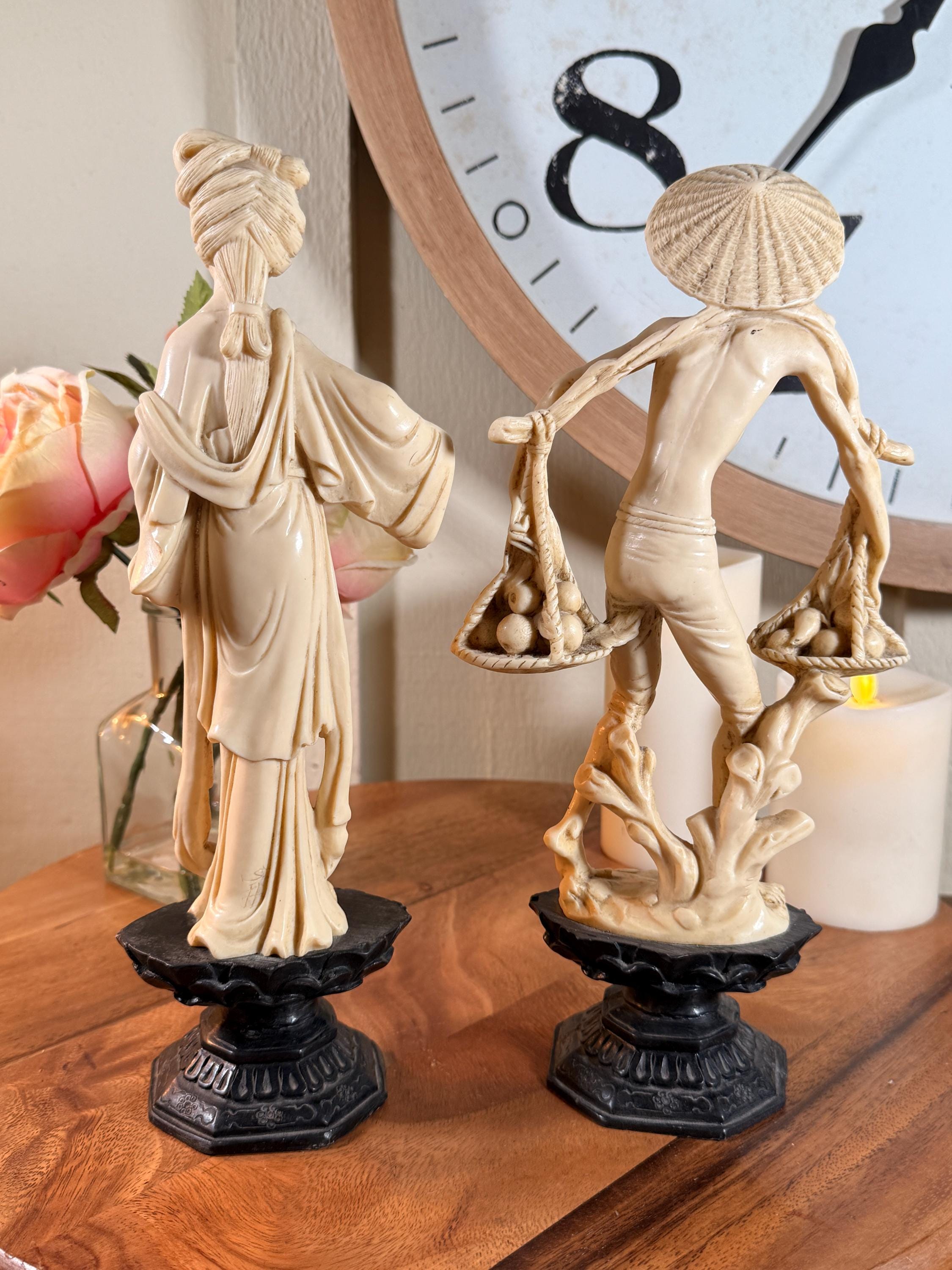 Vintage, A Santini, Asian, Japanese, Geisha Man, Woman, Figures