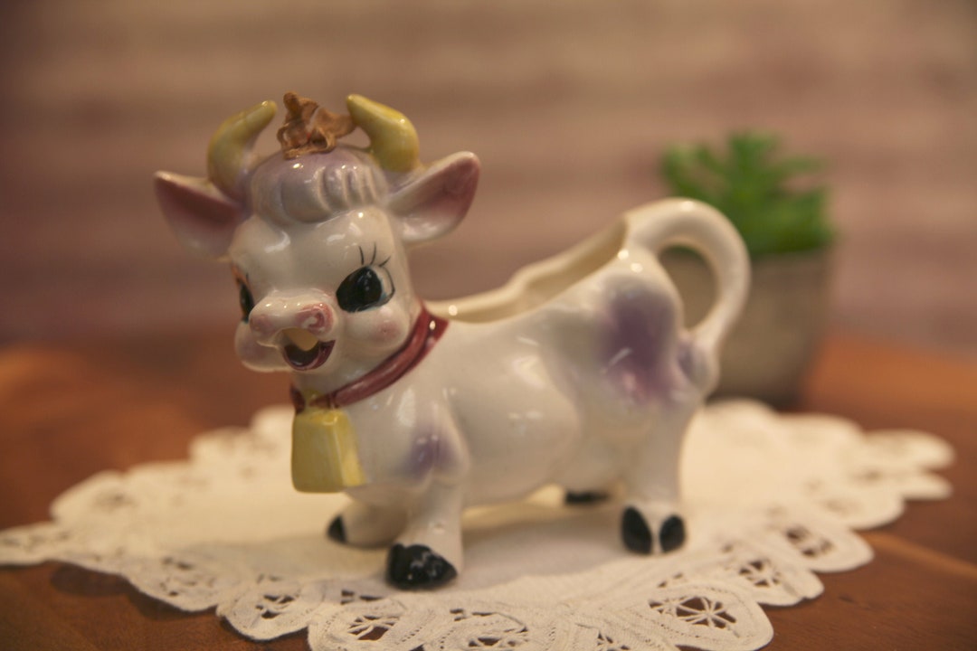 Vintage Ceramic Cow Creamer, 5.5', Made in Japan, 1960's B47221 Etsy