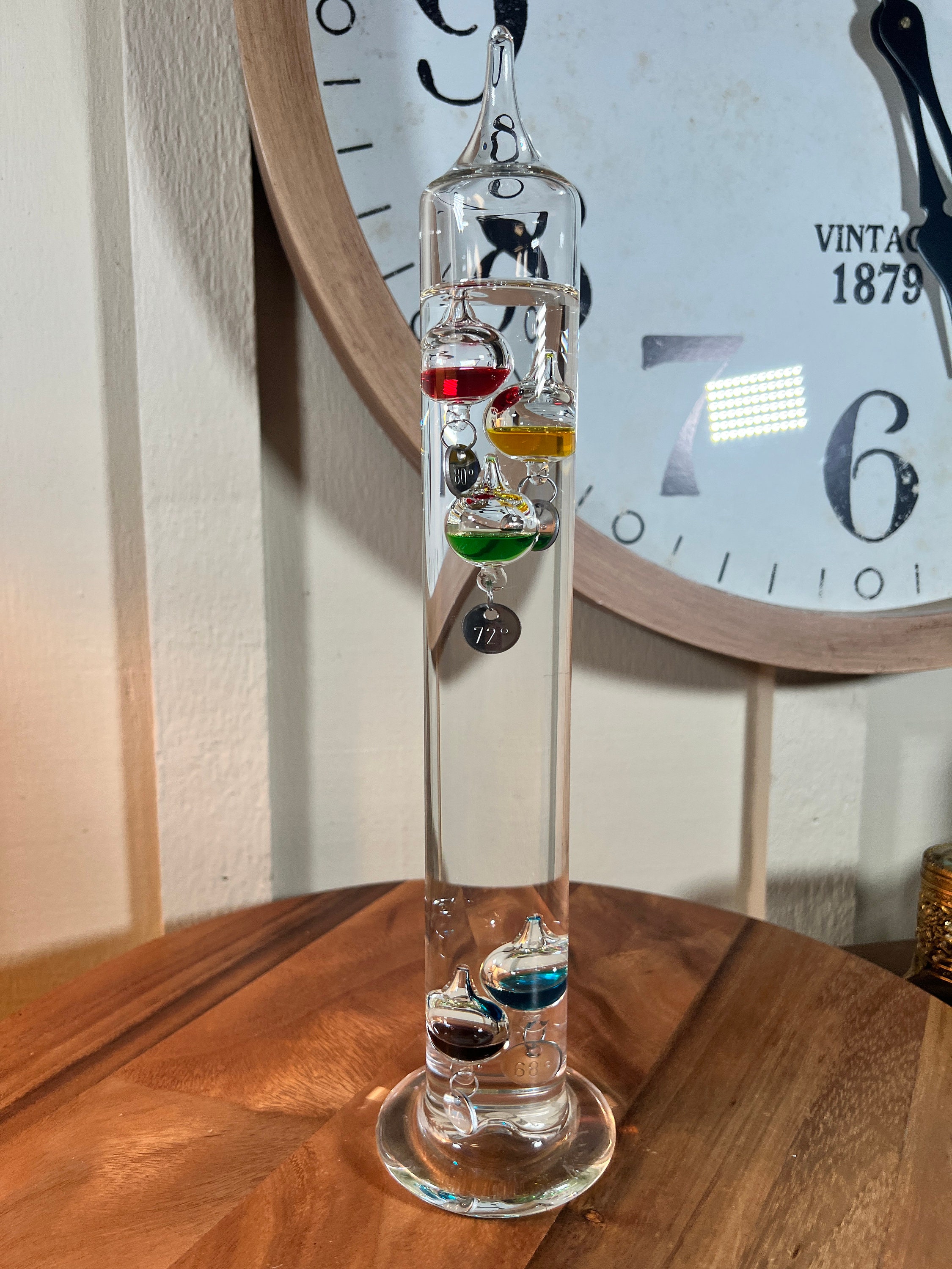 Vintage 14 Galileo Liquid Thermometer in Silver Metal Etsy