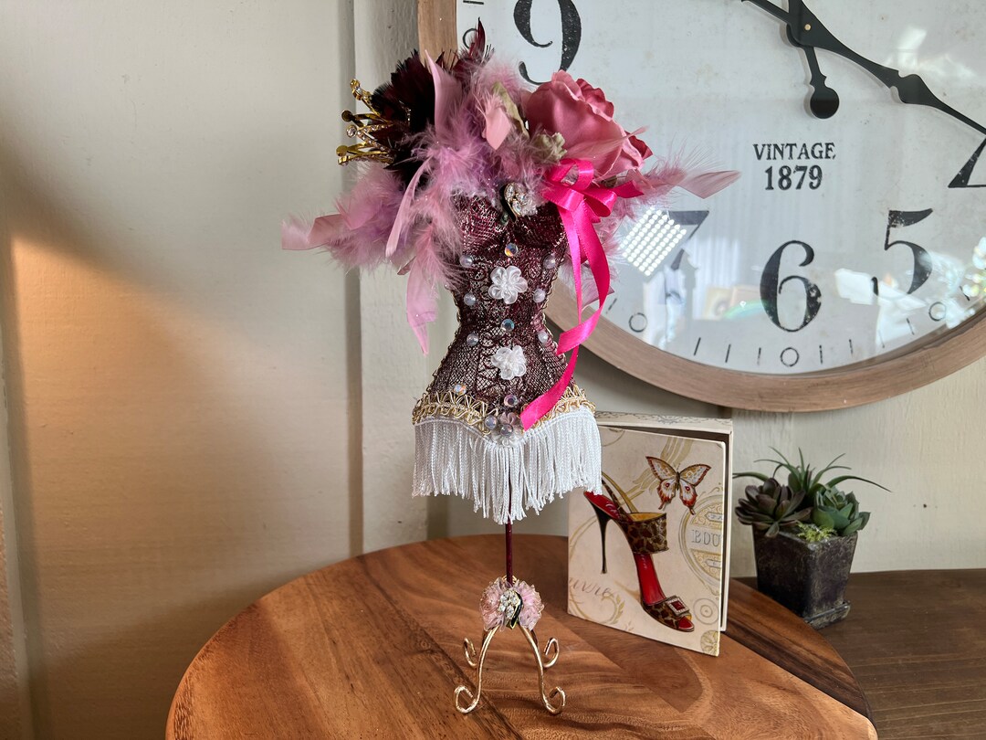 Metal Wire, Mannequin, Dress Form, Hand Decorated, Victorian, 15 Inch