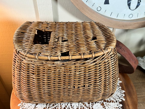 Antique, Vintage, Wicker, Fly Fishing, Trout, Fish, Creel, Basket