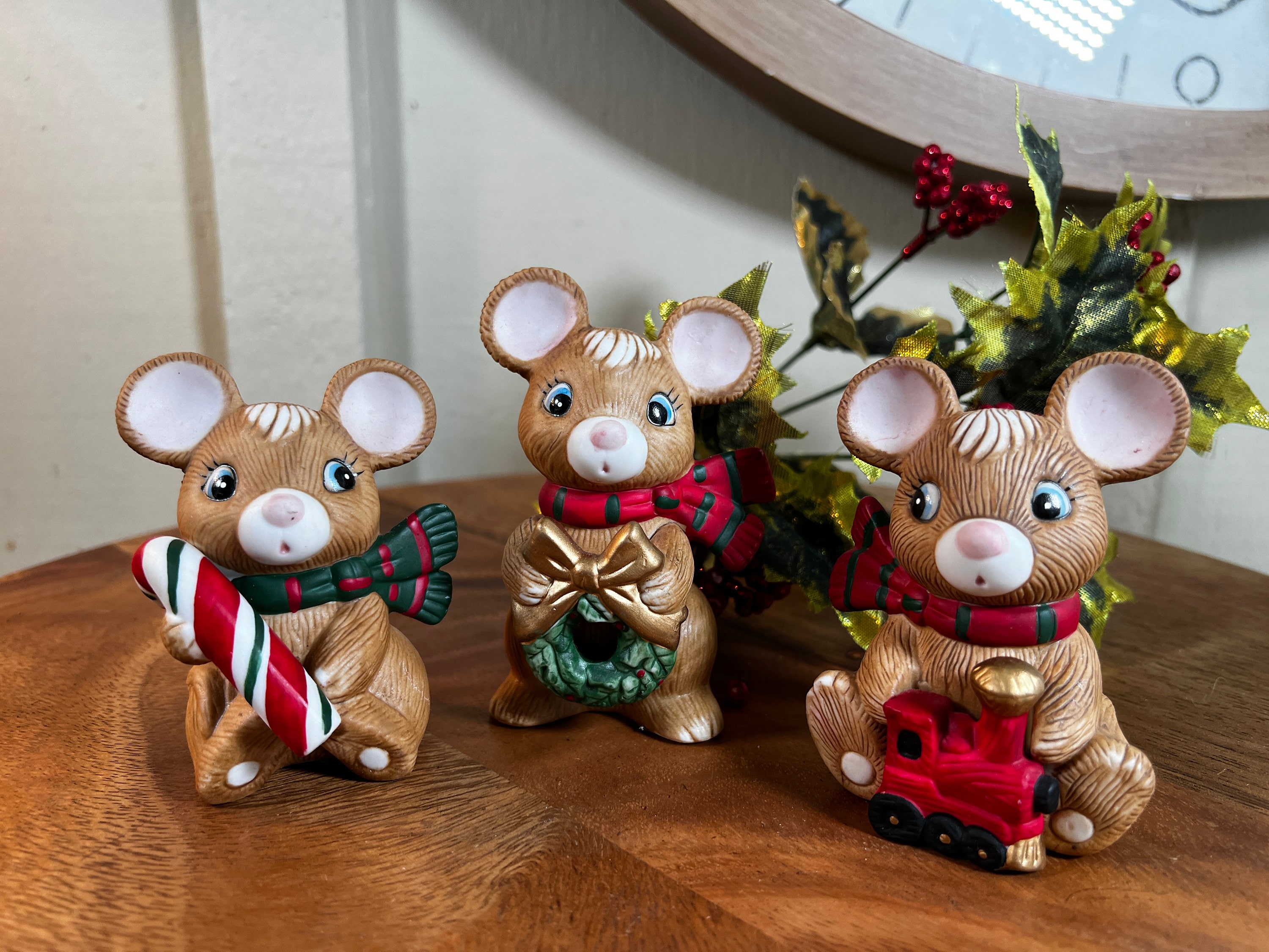 Homco Christmas Mouse - Etsy