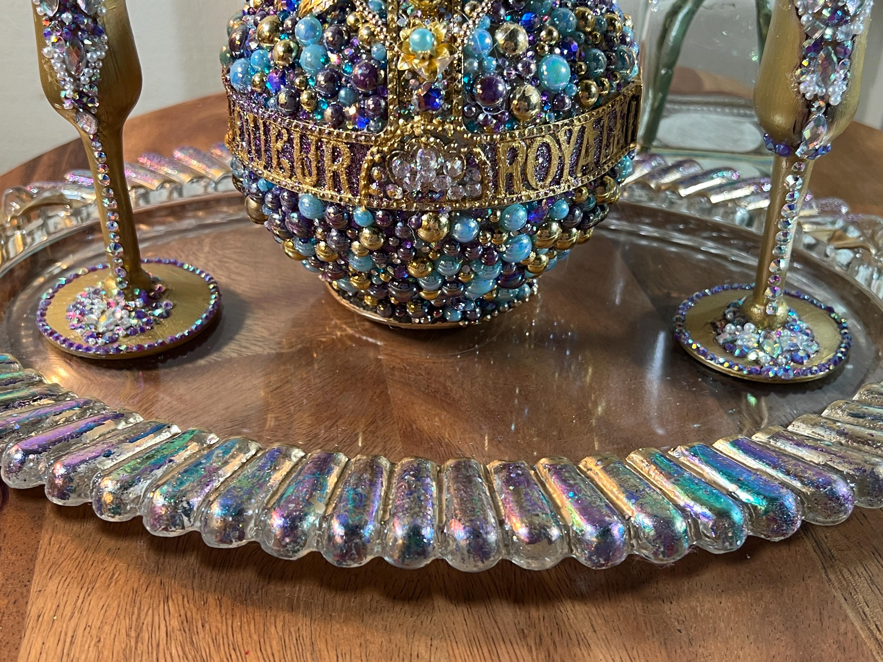 Vintage, Chambord Liqueur Bottle, 750ml, Embellished, Pearls