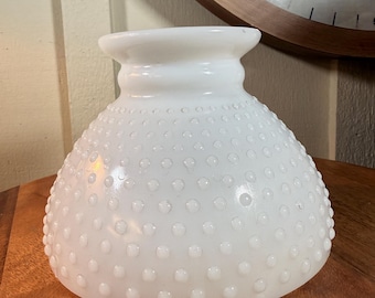 Vintage, White Glass, Milk Glass, Hob Nail, Lamp Shade, 6", 1960's   B70-2-28