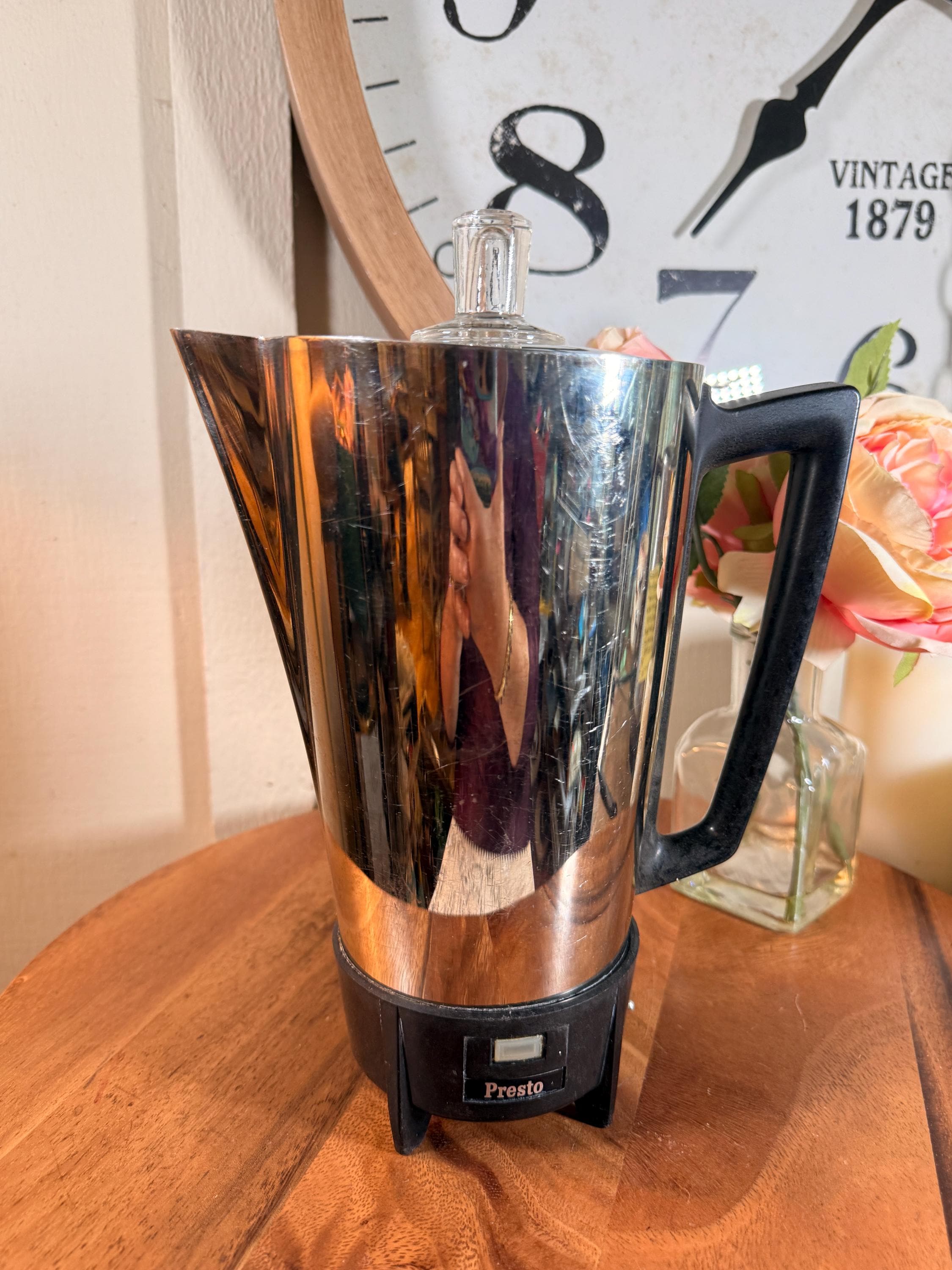 1960年代　PRESTO コーヒーポット　スペーシエイジ　ミッドセンチュリー Vintage, Presto, Stainless Steel, 9 Cup, Coffee Pot, Percolator