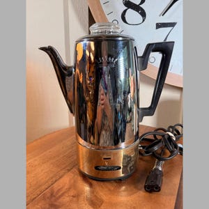 Vintage Royal Rochester, NIET WERKENDE, Koffiezetapparaat, Percolator, 10,5", 10 kopjes, B96-7-26 (5)