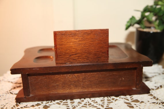 Vintage Wooden 1 Drawer Mens Valet Wallet Dresser… - image 4