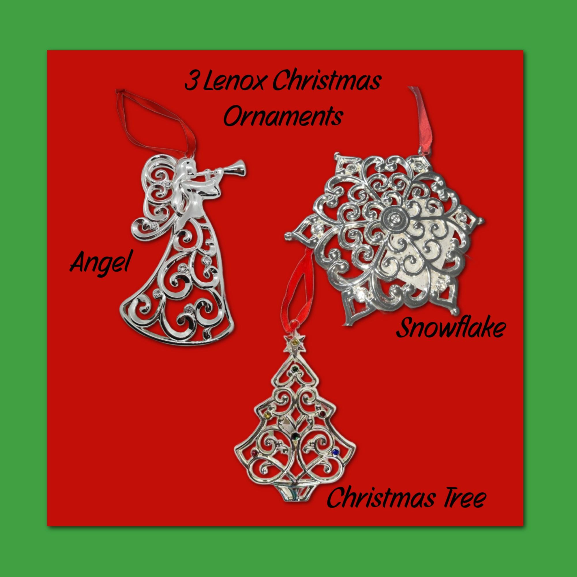 Lenox, Sparkle and Scroll, Silver Frosted, Snowflake, Angel