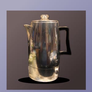 Vintage, West Bend, Aluminum, 10 Cup Coffee Pot, 11&quot;, Complete, 1960&#39;s WORKS  B7-7-11