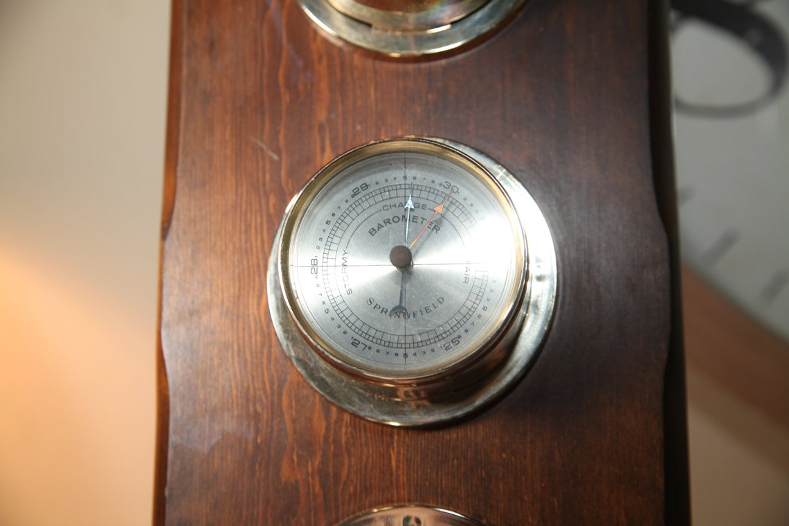 Vintage Springfield Barometer Thermometer And Humidity Gauge Etsy