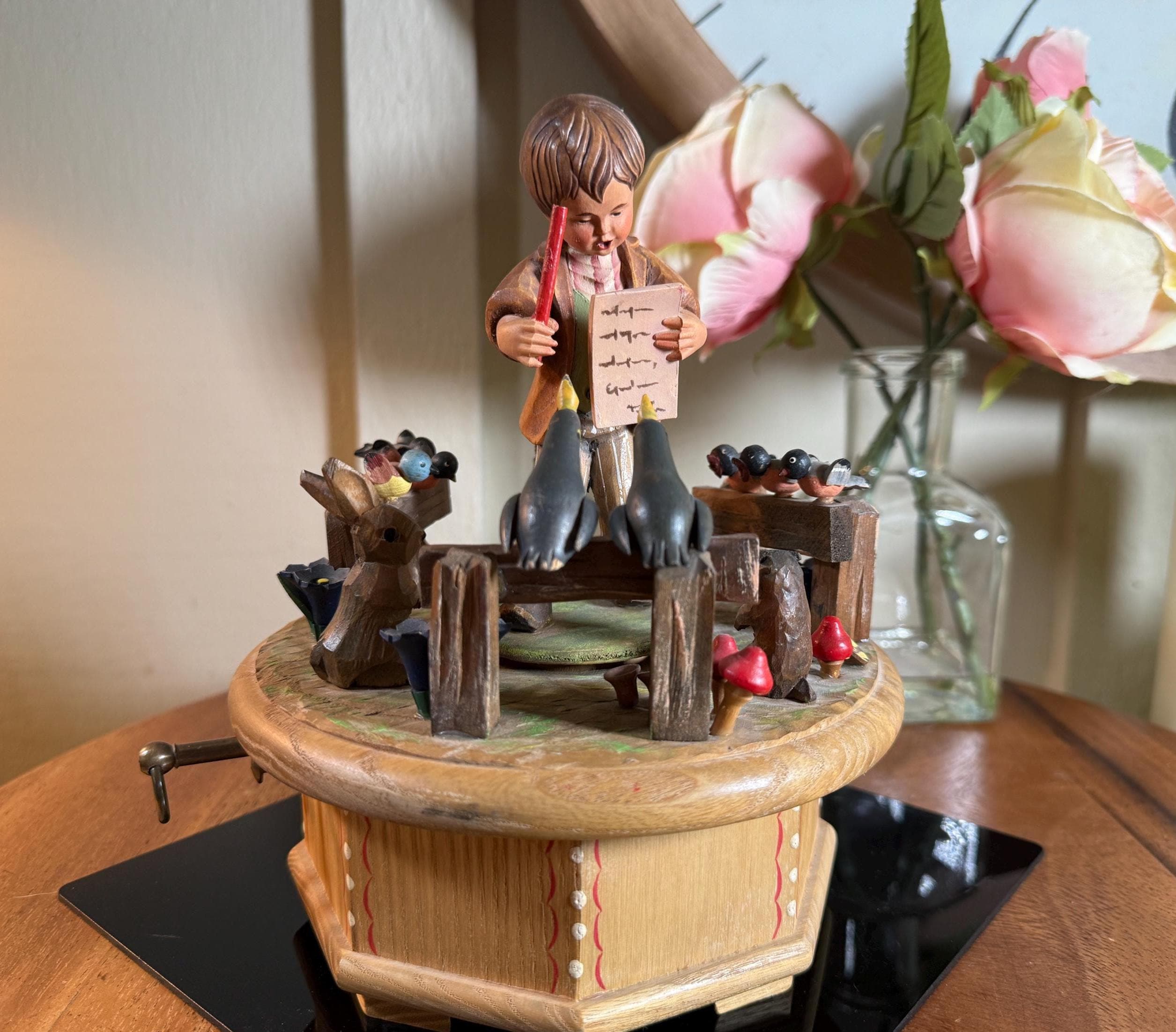 Anri, Thorens, the Morning, Music Box, Hand Crafted, Wood, 28 Note