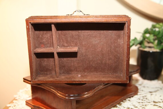 Vintage Wooden 1 Drawer Mens Valet Wallet Dresser… - image 8