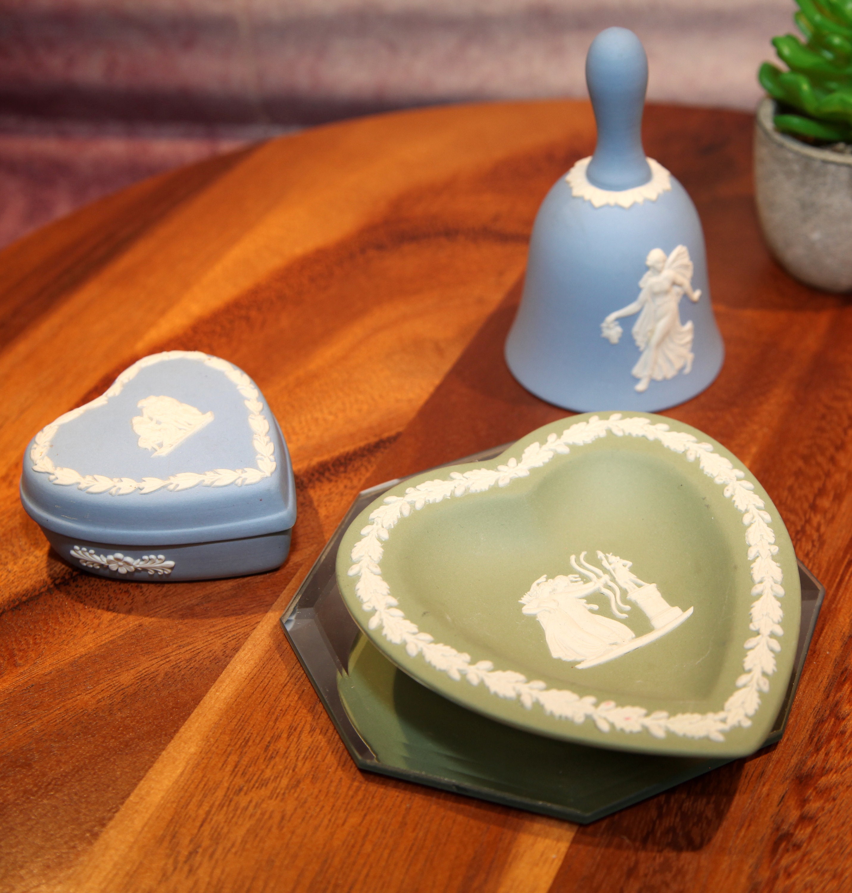 Vintage 3 Piece Wedgewood Set Heart Dish Covered Heart Dish Etsy UK