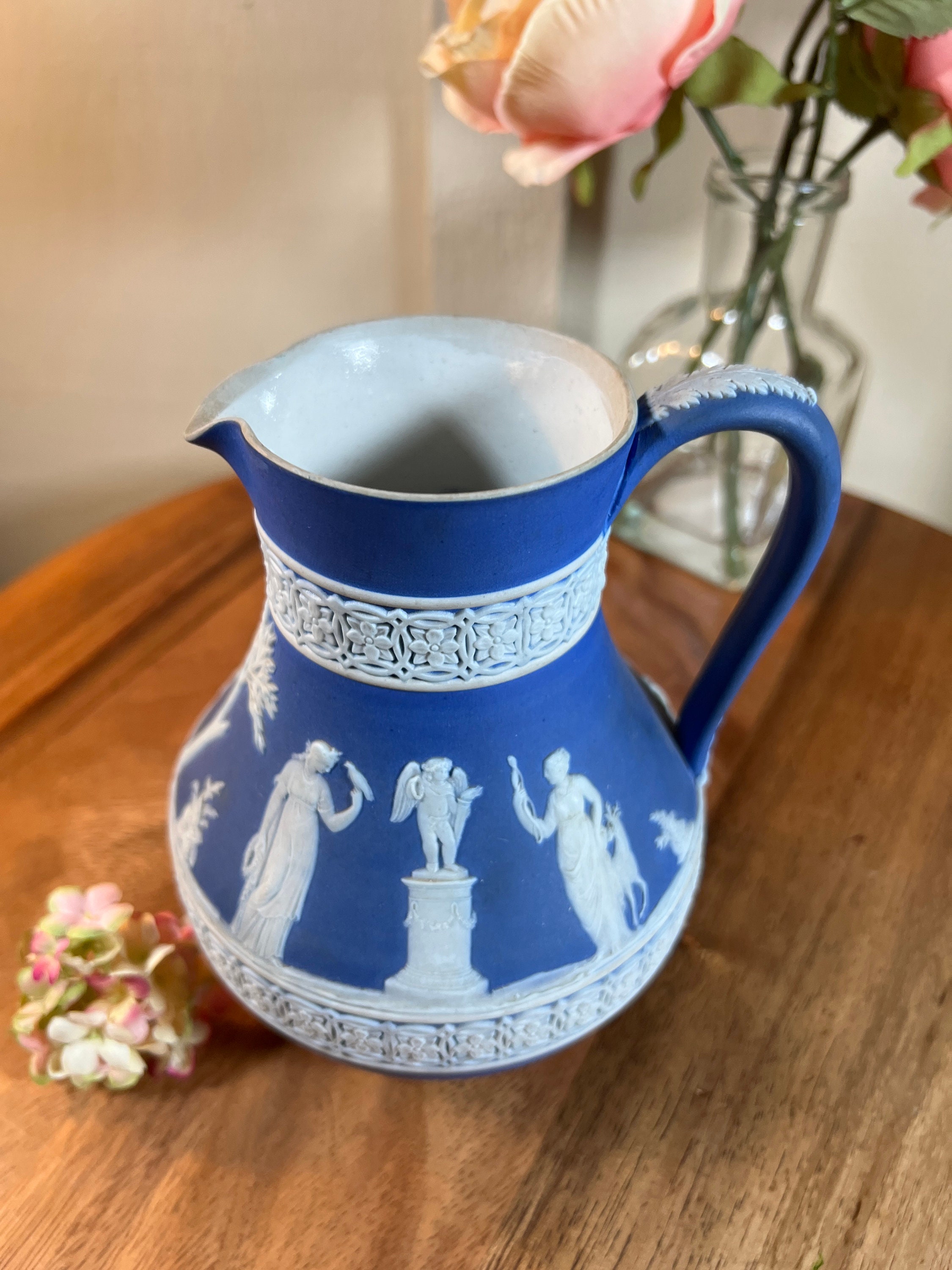 ヴィンテージ、ブルー＆ホワイト、ウェッジウッド、ピッチャー
