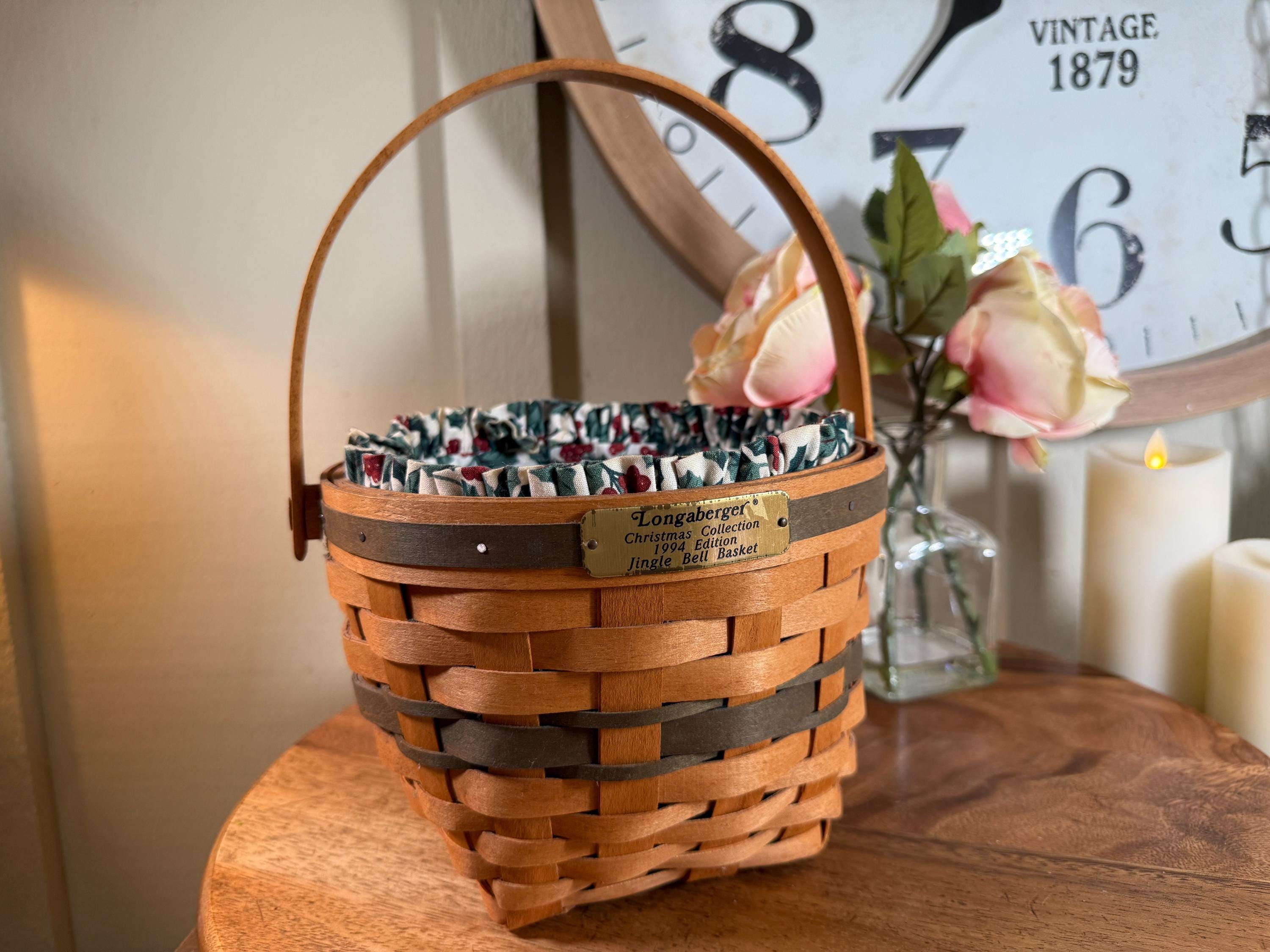 LONGABERGER, Christmas Collection, 1994, Jingle Bell Basket, With