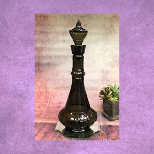 Vintage Jim Beam &quot;I Dream of Jeannie&quot; Smoke Green Glass Decanter Genie Bottle, 14&quot;, 1960&#39;s   (#2)   B100-6-23