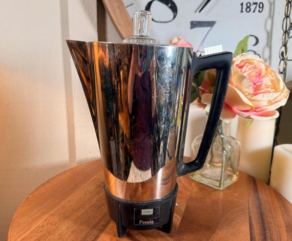 Vintage, Presto, Stainless Steel, 9 Cup, Coffee Pot, Percolator