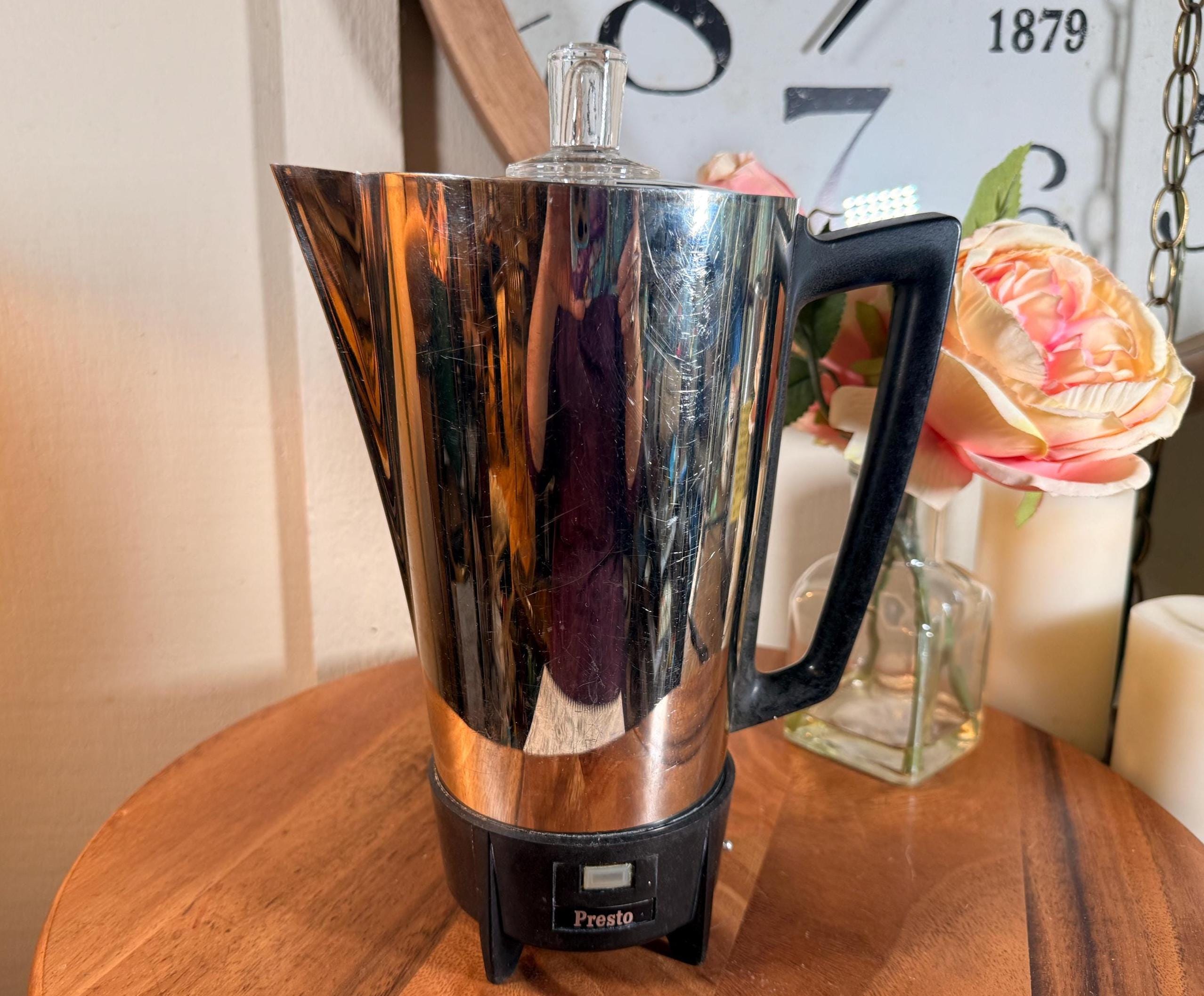 Vintage, Presto, Stainless Steel, 9 Cup, Coffee Pot, Percolator