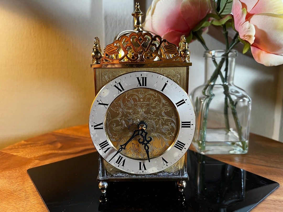 Vintage Junghans Carriage Clock Brass Dome Bell Top Made Etsy