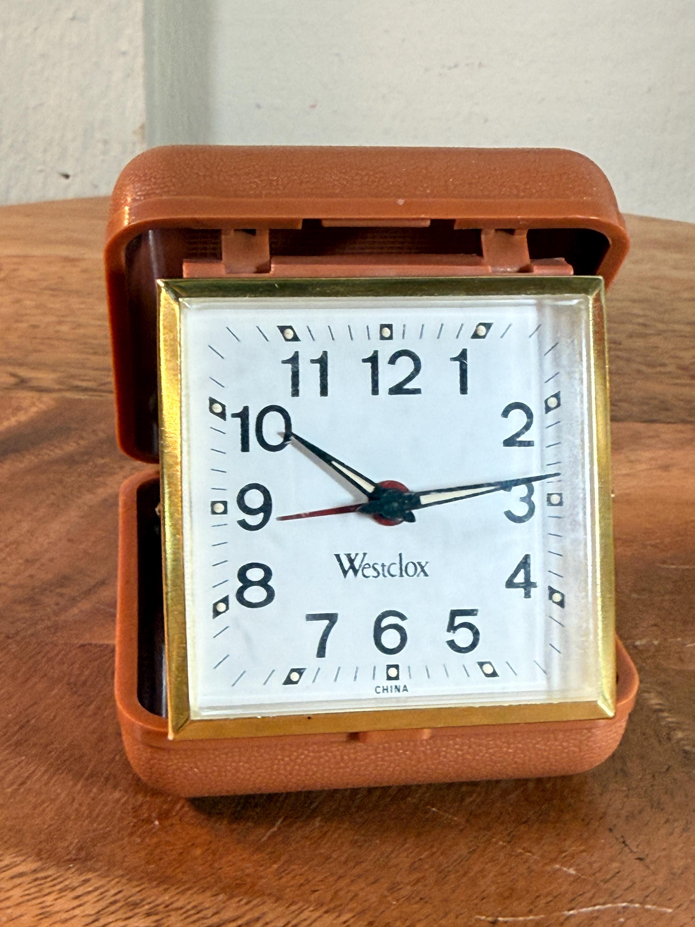 アンティーク 【WESTCLOX 】置き時計 スコットランド Vintage, Westclox, Folding Travel Alarm Clock, Works, Glow in the