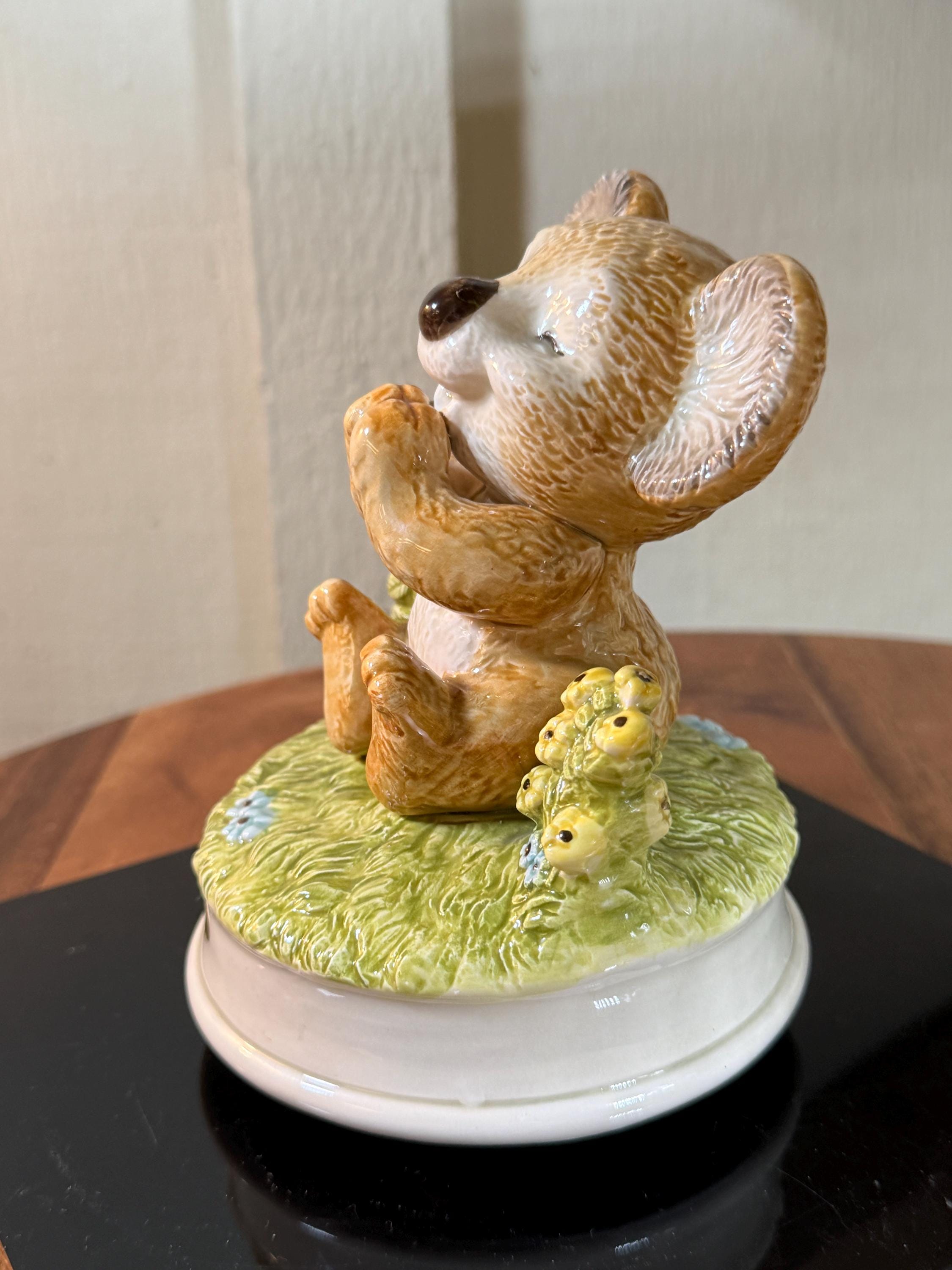 Vintage Porcelain Koala Bear, Music Box, Gibson Greeting Cards