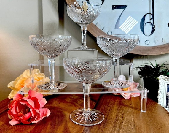 Vintage, 4 Piece, Hand Cut, Lead Ctrstal, CZECHOSLOVAKIAN, CIC