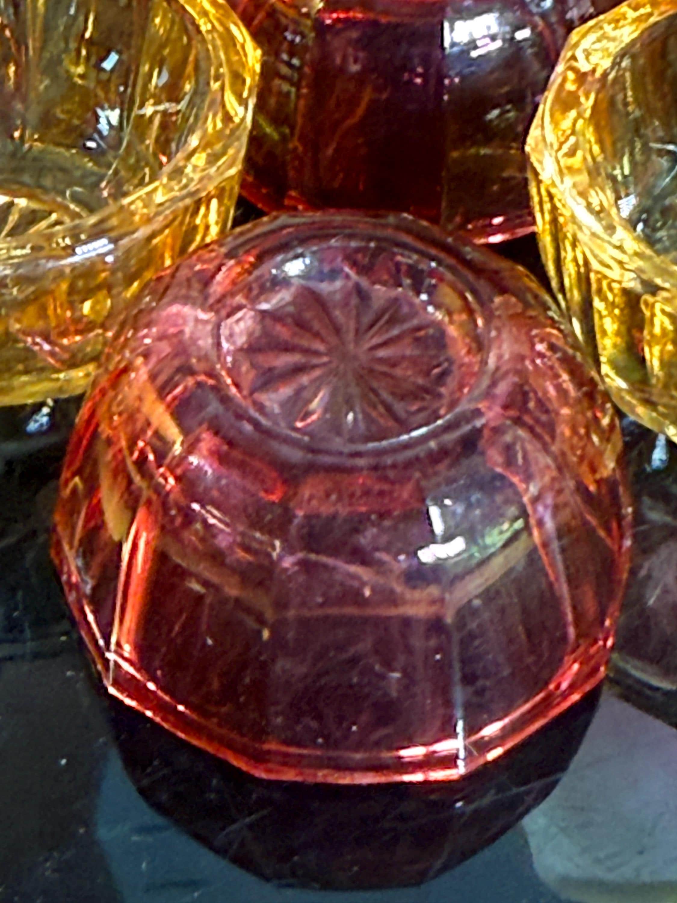 アンティークガラス皿 アンティーク重厚な昭和初期プレスガラス皿