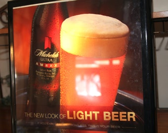 ☆85年製ミケロブMICHELOB ライトアップサイン 動作品☆ビンテージ