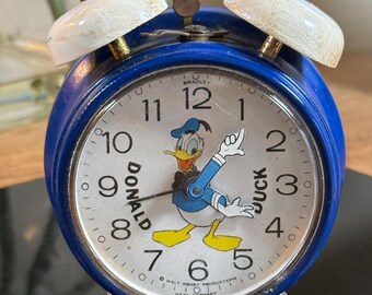 ヴィンテージ、ドナルドダック、ディズニー、目覚まし時計、ゼンマイ式