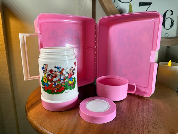 Vintage, Pink, Mickey Mouse and Friends, Lunch Box, Includes