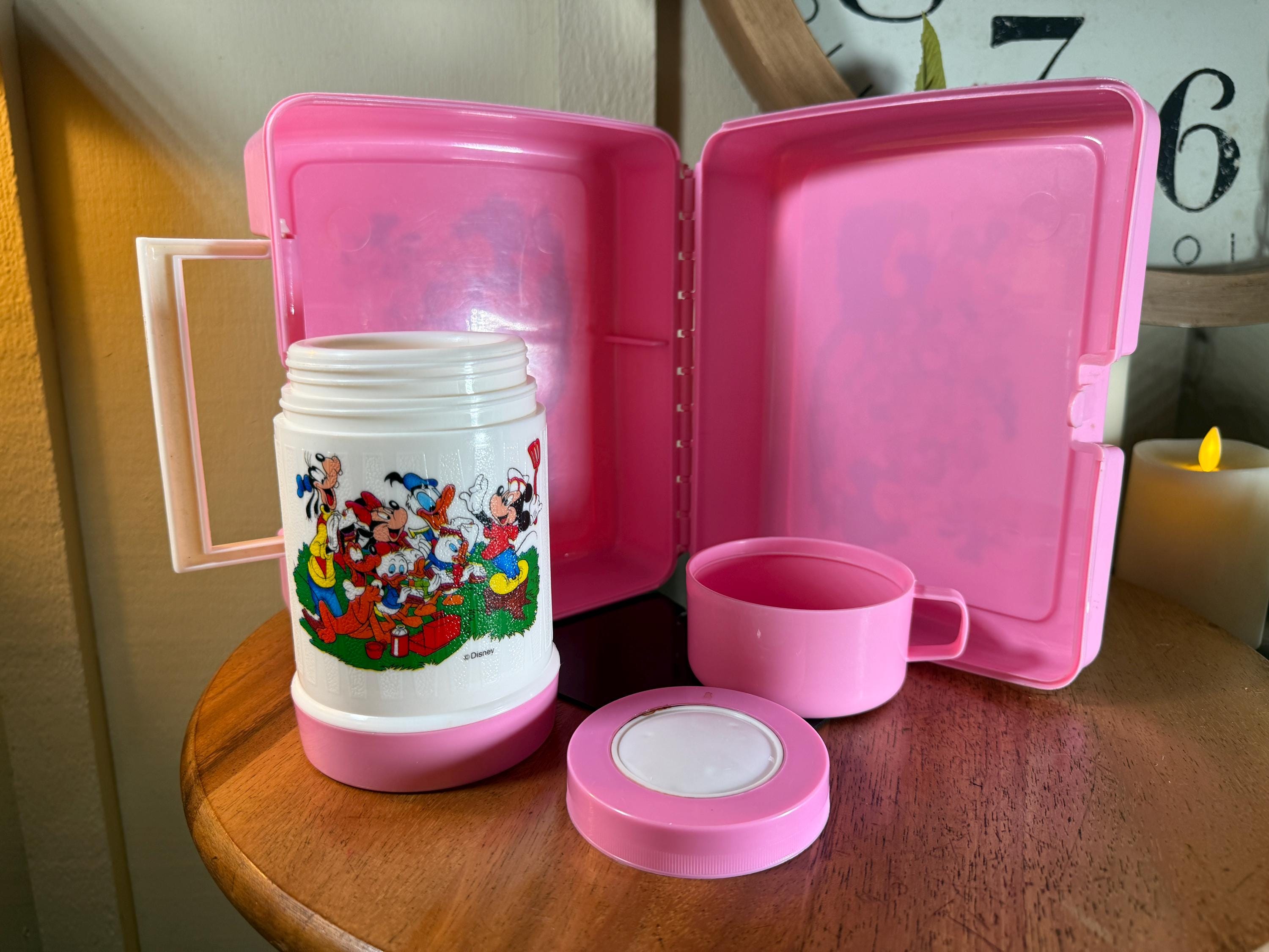 Vintage, Pink, Mickey Mouse and Friends, Lunch Box, Includes