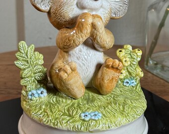 Vintage Porcelain Koala Bear, Music Box, Gibson Greeting Cards