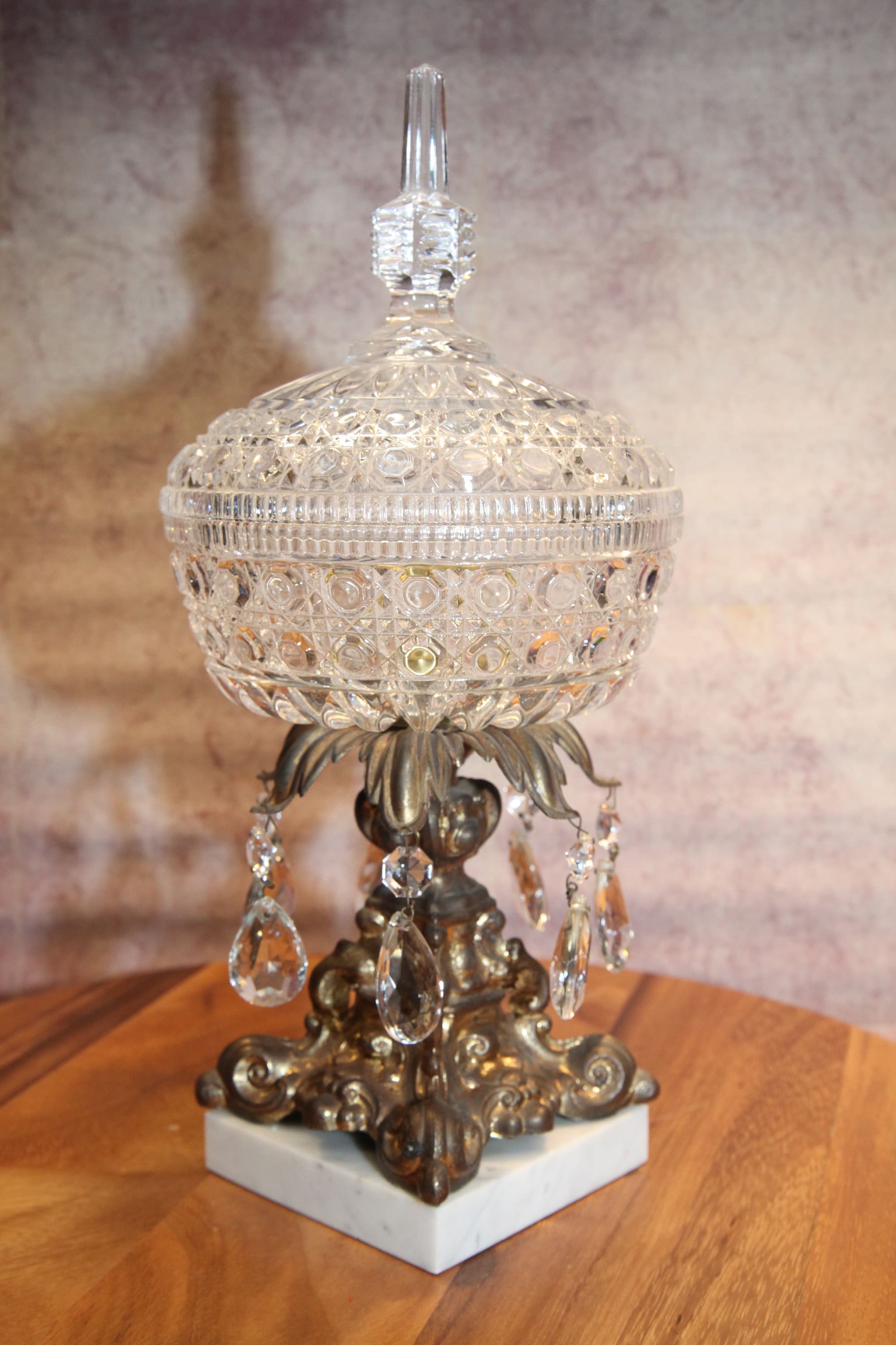 Vintage Ornate Victorian Pedistal Candy Dish Marble & Brass Etsy