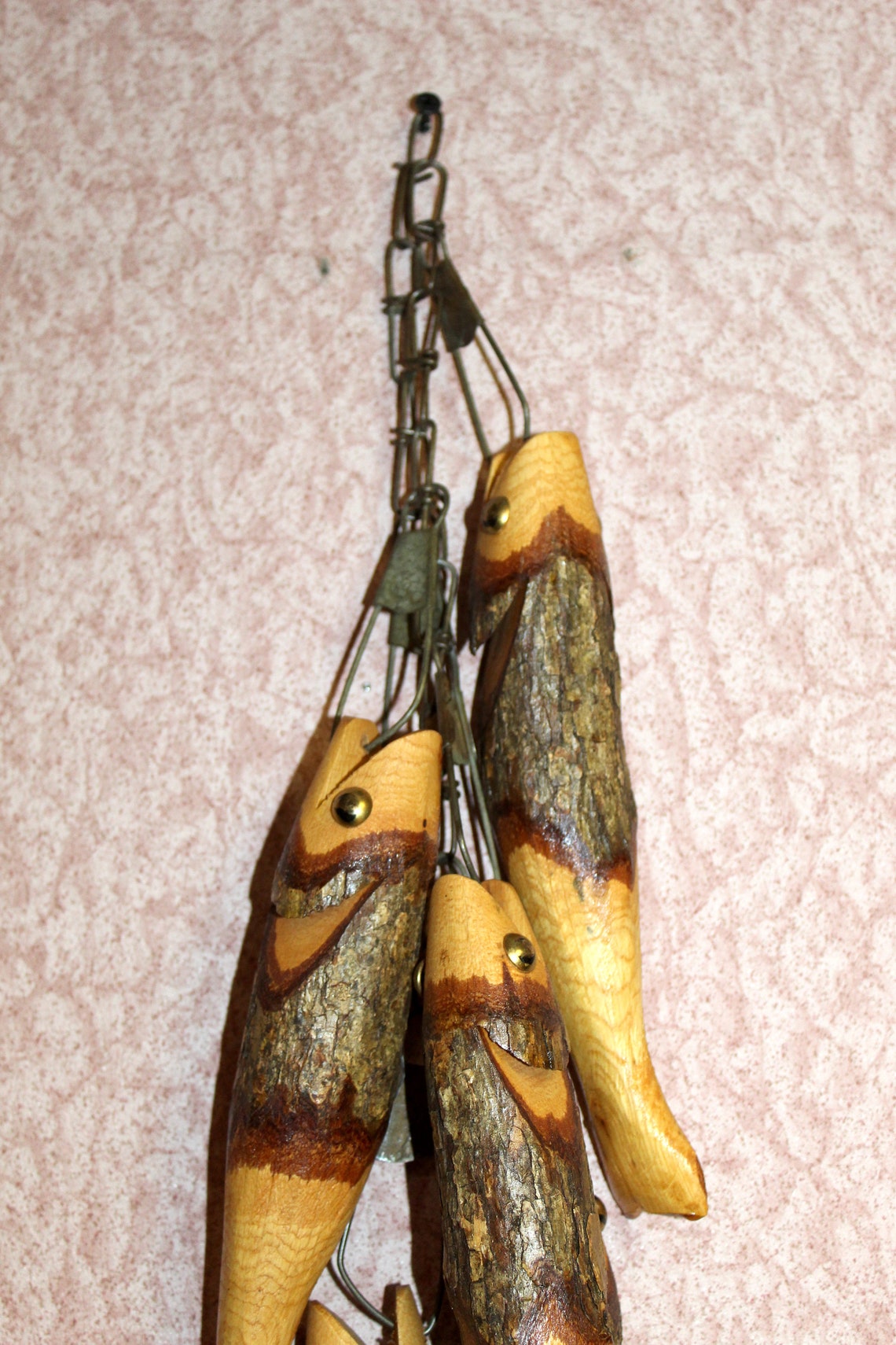 Stringer of 5 Wooden Fish Wall Hanging Up North Look | Etsy