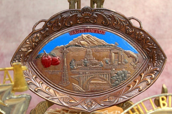 アメリカ 60s トレイモールド グラスファイバー ボウル ＆ プレート 1950,s Ashtray Collection States Ashtray's, Stephan Adam's