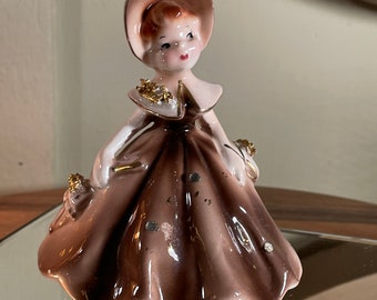 Vintage Enesco Brown Golden Girls Planter Porcelain Figurine Made