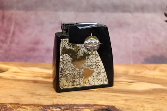Vintage, Remembrance, Co. Kings Meats, ST PAUL, MN. Table Lighter, World, Cigarette  Lighter, Works, 1960's, 3' B29-6-15