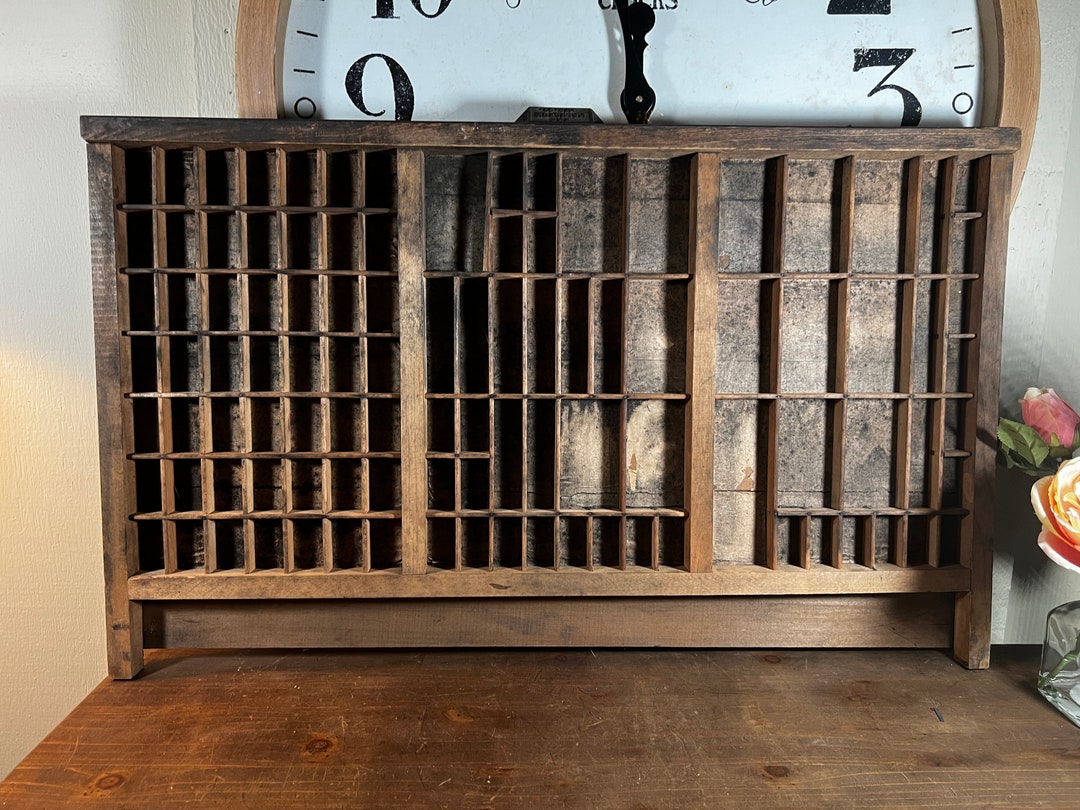 Antique Wood Printers Box Type Set Drawer Tray Shadow Box Etsy