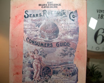 Vintage Remake Hard Cover Catalog, Sears Robuck C. Catalog,1897, Remade 1968, 11.5"   B103-8-22