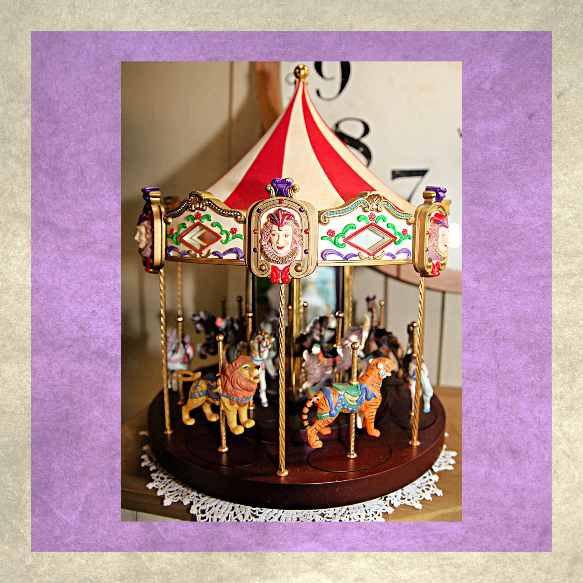 Rare San Francisco Music Box Co Musical Carousel 19 Etsy