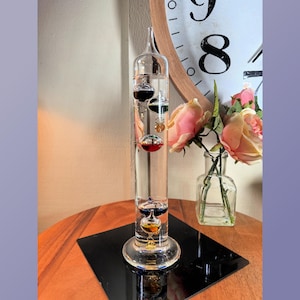 Vintage, 13”, Galileo, Liquid, Thermometer, with 5 Temp. Orbs, Made in Germany, 1980&#39;s   B80-8-4   (#1)