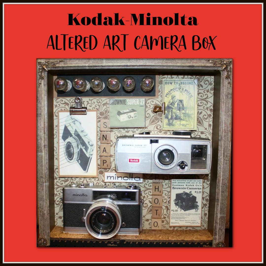 Camera, Minolta, Kodak, Configuration Box, Shadow Box, Curio Box