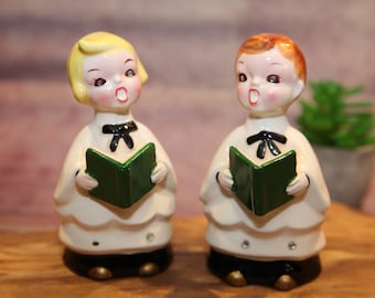 Kreiss Carolers, Figurine, Jeweled Eyes, Ceramic-Porcelain, Hand Painted, Japan, 5.5", 1850's   B65-2-6