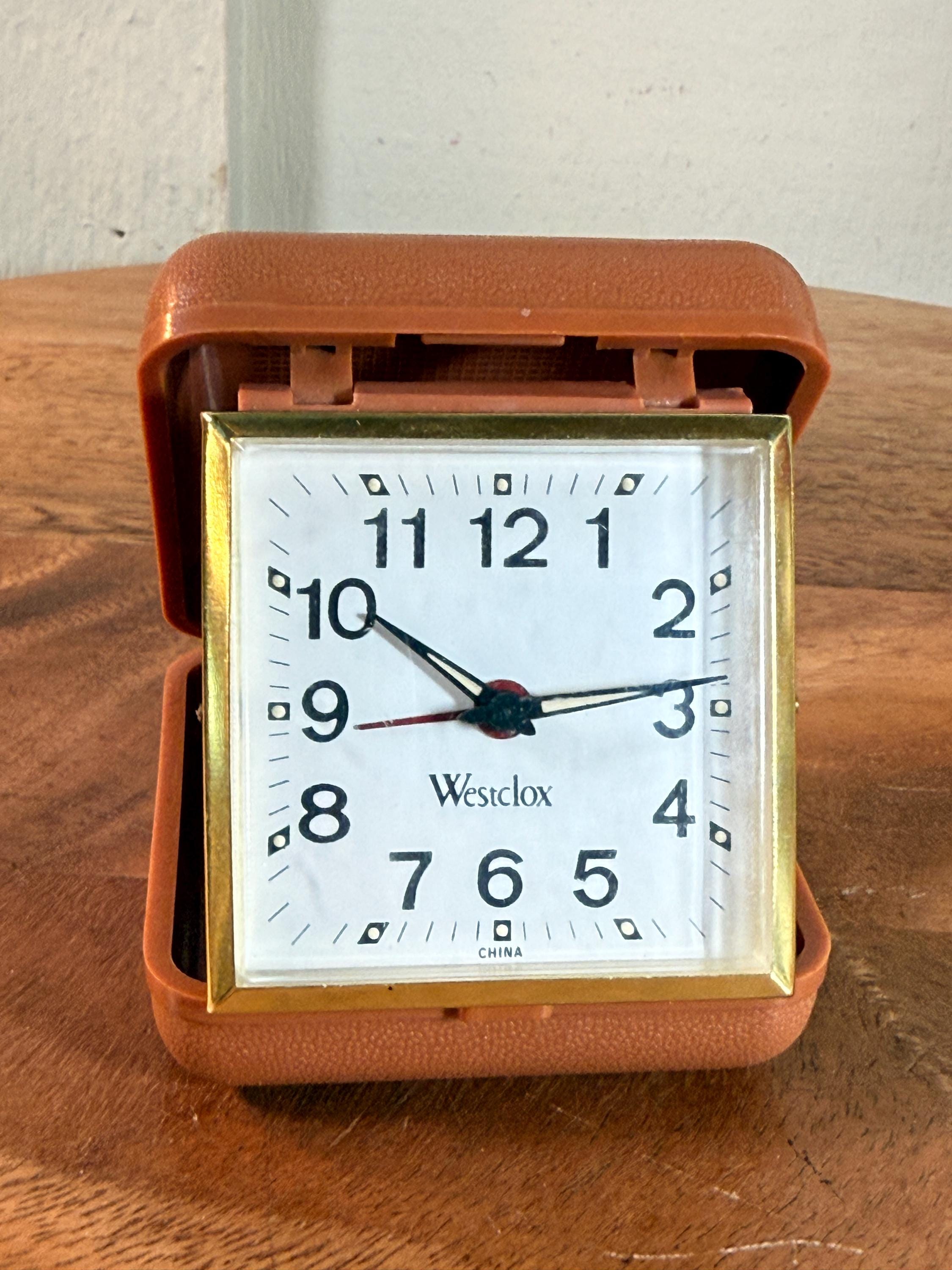 Vintage, Westclox, Folding Travel Alarm Clock, Works, Glow in the