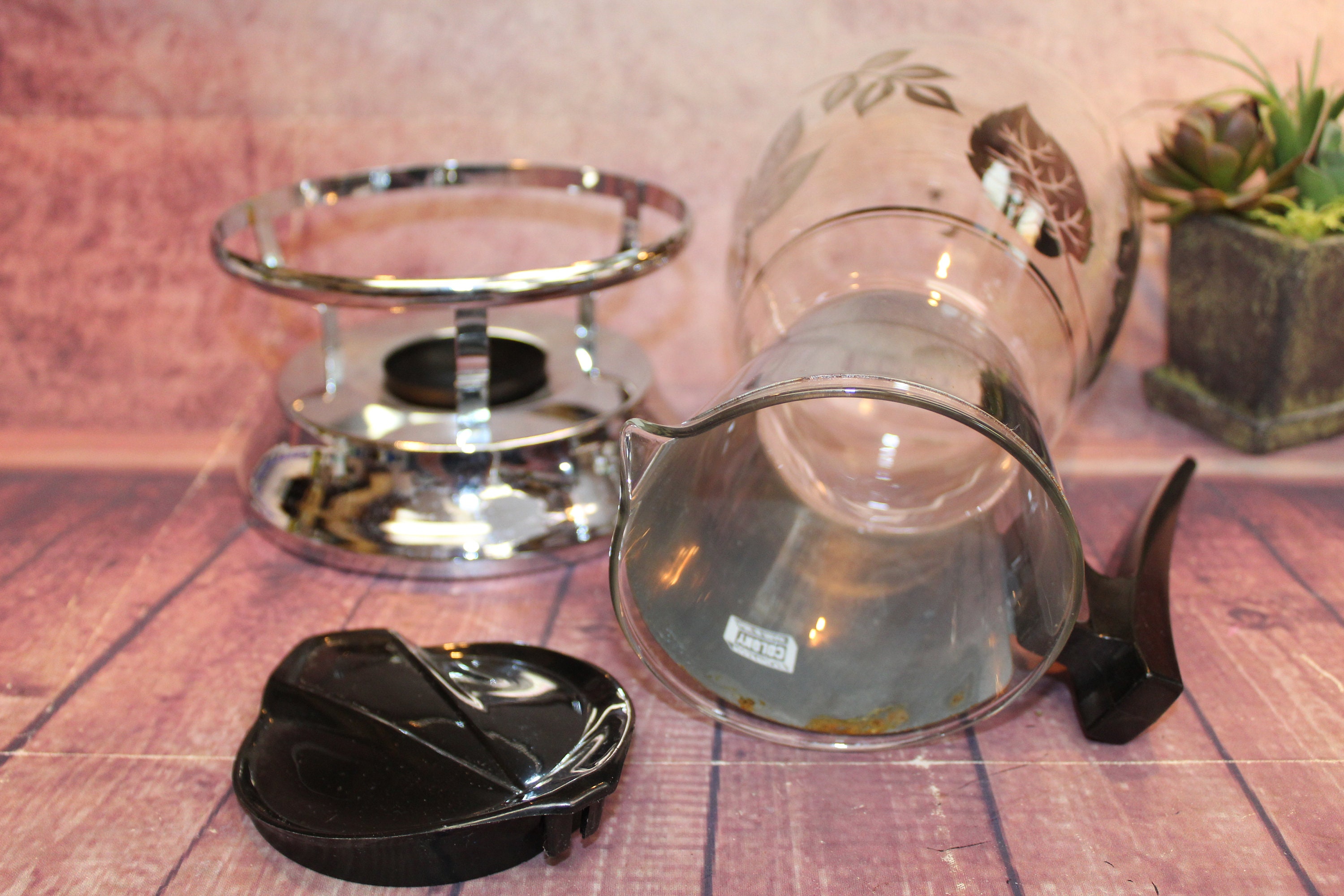 Vintage Chrome Carafe Colony Glass Coffee Carafe with Warmer Etsy