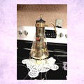Vintage Glass Coffee Carafe with Warmer, Butterfly Pattern, Rare     B54