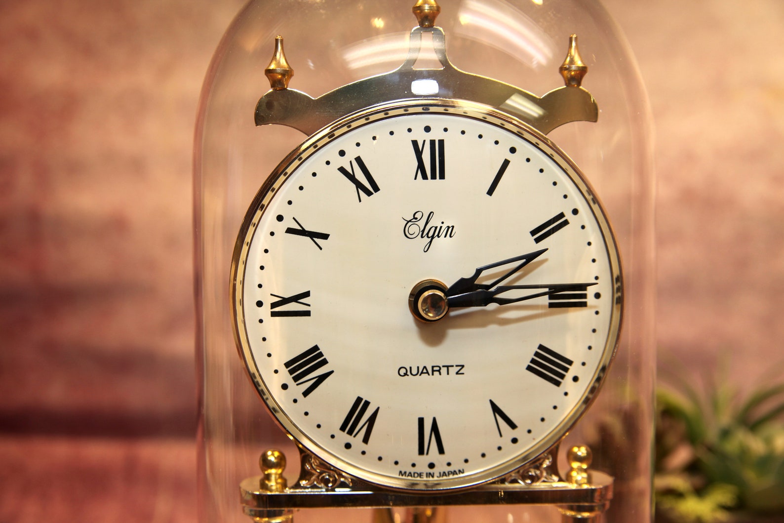 Vintage Large Elgin Glass Dome Anniversary Clock Quartz Etsy