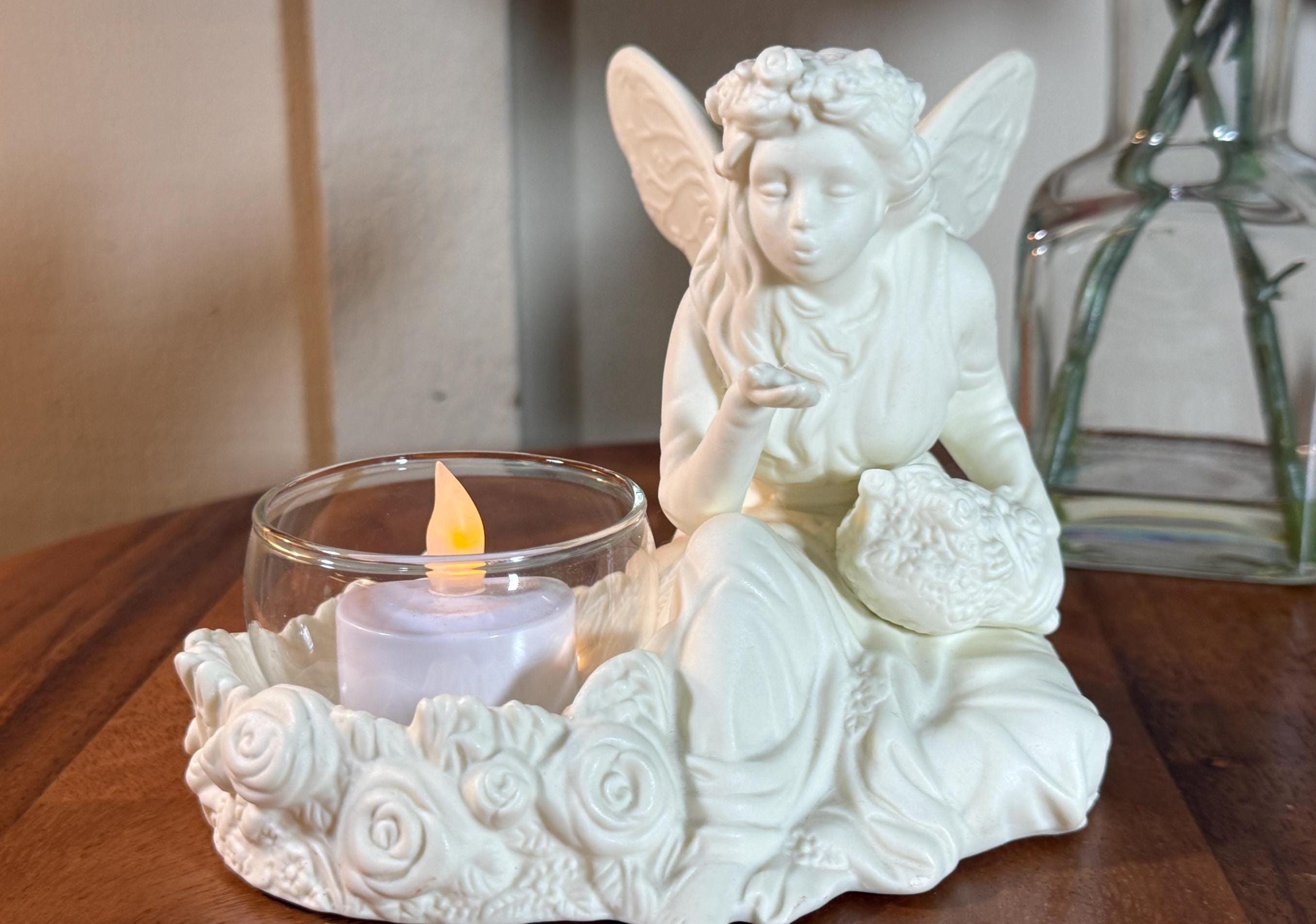 Partylite, Fairy, Angel, Cream Bisque, Tealite, Votive, Candle